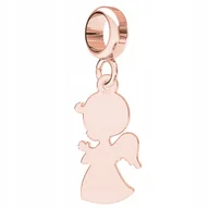 Wisiorki - Charms Anioł Chłopiec różowe złoto S925 - miniaturka - grafika 1