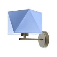 Lampy ścienne - Lysne Kinkiet ORLANDO stelaż czarny abażur niebieski 8890543 - miniaturka - grafika 1