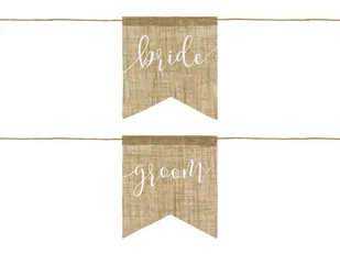 Party Deco Zawieszki jutowe na krzesła Bride Groom - jutowe ZNK6-008 - Wesele i ślub - miniaturka - grafika 1