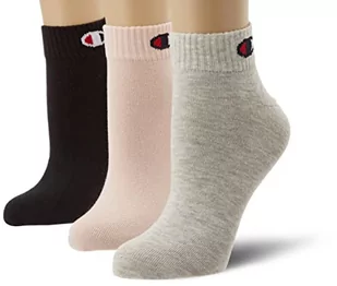 Champion Unisex dziecięce skarpety Core - Junior 3PP Quarter, Różowy Antico/Grigio Melange Chiaro/Nero, 35-38 EU - Skarpetki damskie - miniaturka - grafika 1