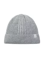 Czapki męskie - TOM TAILOR Męskie Czapka beanie ze wzorem warkocza 1034380, 12035 - Grey Heather Melange, ONESIZE - miniaturka - grafika 1