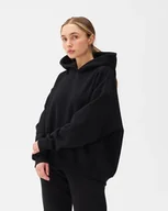 Bluzy damskie - Czarna bluza bawełniana z kapturem SOHO - miniaturka - grafika 1