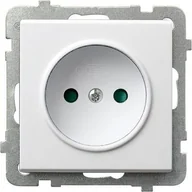 Gniazdka elektryczne - Ospel Gniazdo Sonata pojedyncze z przesłonami torów prądowych białe GP-1RP/m/00 - miniaturka - grafika 1
