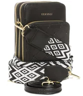 Torebki damskie - Mała prostokątna mini torebka kopertówka 3 komory 2 paski - miniaturka - grafika 1