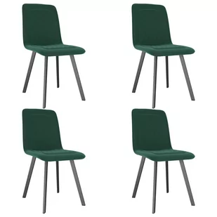 vidaXL Krzesła stołowe, 4 szt., zielone, aksamitne - Krzesła - miniaturka - grafika 1