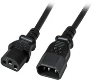 Kable - EFB EK503.1 kabel zasilający czarny 1 m C14 panel C13 panel - miniaturka - grafika 1