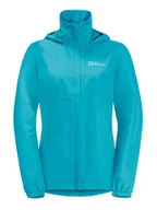 Kurtki i kamizelki sportowe damskie - Jack Wolfskin Kurtka przeciwwiatrowa "Stormy" w kolorze turkusowym - miniaturka - grafika 1