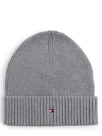 Czapki męskie - Tommy Hilfiger Czapka męska z dodatkiem kaszmiru Mężczyźni Bawełna szary jednolity, ONE SIZE - miniaturka - grafika 1