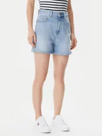 Spodenki damskie - Tommy Jeans Szorty jeansowe DW0DW20091 Niebieski Mom Fit - miniaturka - grafika 1
