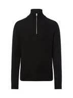 Swetry męskie - Jack & Jones Męski sweter z dzianiny Mężczyźni Sztuczne włókno czarny jednolity, S - miniaturka - grafika 1