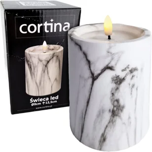ŚWIECZKA NA BATERIE 12,5CM EFEKT MARMURU ŚWIECA LED DEKORACYJNA PŁOMIEŃ - Świece - miniaturka - grafika 1