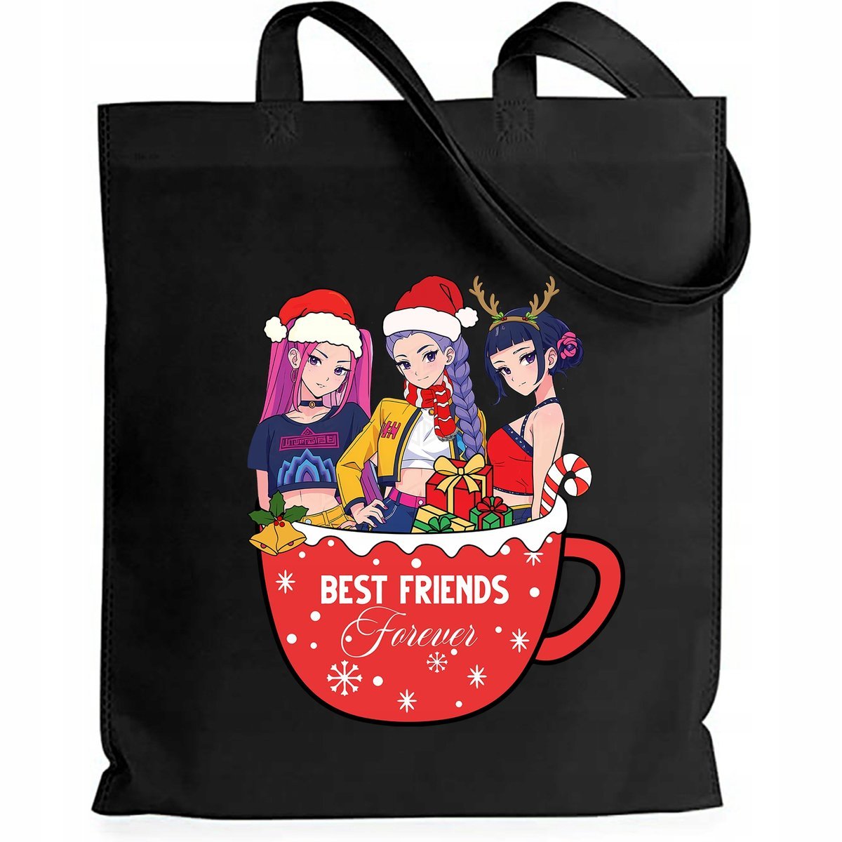 Torba Czarna Eko FRIENDS FOREVER HUNTRIX Prezent Na Mikołajki Pod Choinkę