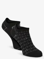 Skarpetki damskie - Calvin Klein Damskie skarpety do obuwia sportowego pakowane po 2 szt. Kobiety Bawełna czarny wzorzysty, ONE SIZE - miniaturka - grafika 1