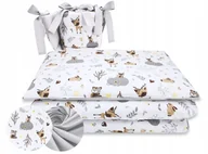 Pościel dla dzieci - Pościel dziecięca 3 częściowa z ochraniaczem 135x100 Przyjaciele beż Miminu - miniaturka - grafika 1