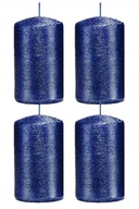 Świece - Świece ozdobne granatowe walec kokon 10/6 zestaw 4 - miniaturka - grafika 1