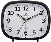 Zegary - Perfect Budzik PT332-1500 czarny 12 cm podświetlenie cichy chód - miniaturka - grafika 1