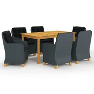 Meble ogrodowe - shumee shumee 7 częściowy zestaw mebli ogrodowych ciemnoszary - miniaturka - grafika 1