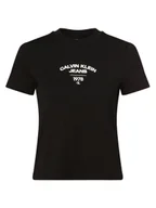 Koszulki i topy damskie - Calvin Klein Jeans - T-shirt damski, czarny - miniaturka - grafika 1