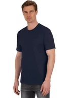 Koszulki męskie - Trigema Koszulka męska 636202, Niebieski (granatowy 046), S - miniaturka - grafika 1