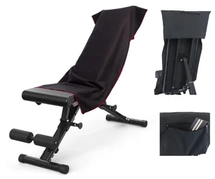 Ręcznik szybkoschnący z mikrofibry 210 g/m2 50x100 czarny Z ZAKŁADKĄ I KIESZENIĄ na ławkę, nić czerwona na siłownię, basen, plażę/MEDER - Ręczniki - miniaturka - grafika 1