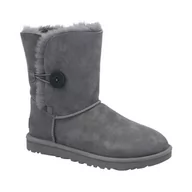 Śniegowce damskie - UGG Skórzane śniegowce W Bailey Button II | z dodatkiem wełny - miniaturka - grafika 1