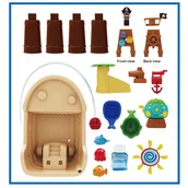 Zabawki do piasku - 2 x PIASKOWNICA STATEK STÓŁ WODNY DO ZABAWY PIRACKI BAŃKI ARMATA DODATKI MA - miniaturka - grafika 1