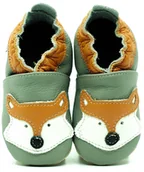 Buty dla dziewczynek - Lisek na szarym ekoTuptusie kapcie dziecięce FASTER - miniaturka - grafika 1