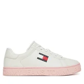 Sneakersy damskie - Sneakersy Tommy Jeans Tjw Logo Outsole Sneaker Ess EN0EN02703 Biały - miniaturka - grafika 1