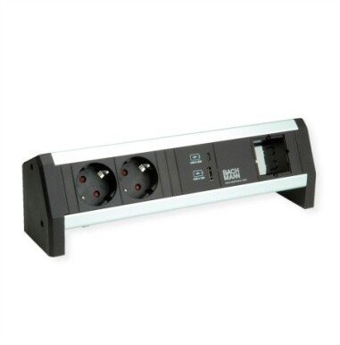 Listwa zasilająca Bachmann BACHMANN DESK 2xzabezpieczone gniazda USB typu A i C, ładowarka USB 22 W, 1xABD GST18