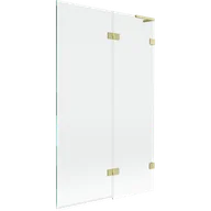 Parawany nawannowe - Mexen Lunar L parawan nawannowy 2-skrzydłowy prawy 110 x 150 cm, transparent, złoty szczotkowany - 897L-110-100-55-00-P - miniaturka - grafika 1