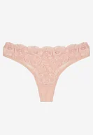Majtki damskie - Różowe Koronkowe Majtki Stringi z Bawełny Venalora - miniaturka - grafika 1