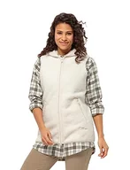 Kamizelki damskie - Jack Wolfskin Damska kamizelka HIGH Curl Long Vest W polarowa kamizelka, bawełna biała, L, Bawełna White, L - miniaturka - grafika 1