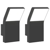 Lampy ogrodowe - vidaXL Kinkiety zewnętrzne LED, 2 szt., czarne, odlewane aluminium - miniaturka - grafika 1