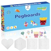 Prace ręczne dla dzieci - Podkładki Szablony do Koralików do Prasowania 10mm Maxi Junior + 10 Wzorów - miniaturka - grafika 1