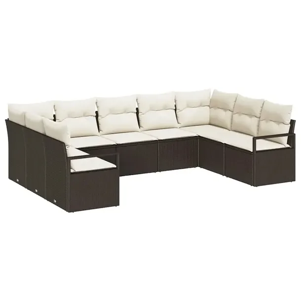 Zestaw modułowy sofy ogrodowej, brązowy polirattan, 4 elementy, 60 cm gł