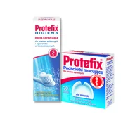 Higiena protez i aparatów ortodontycznych - Protefix® PODŚCIÓŁKI mocujące dla szczęki, 30 szt. + Pasta do czyszczenia protez zębowych i aparatów ortodontycznych,75 ml ZESTAW - miniaturka - grafika 1