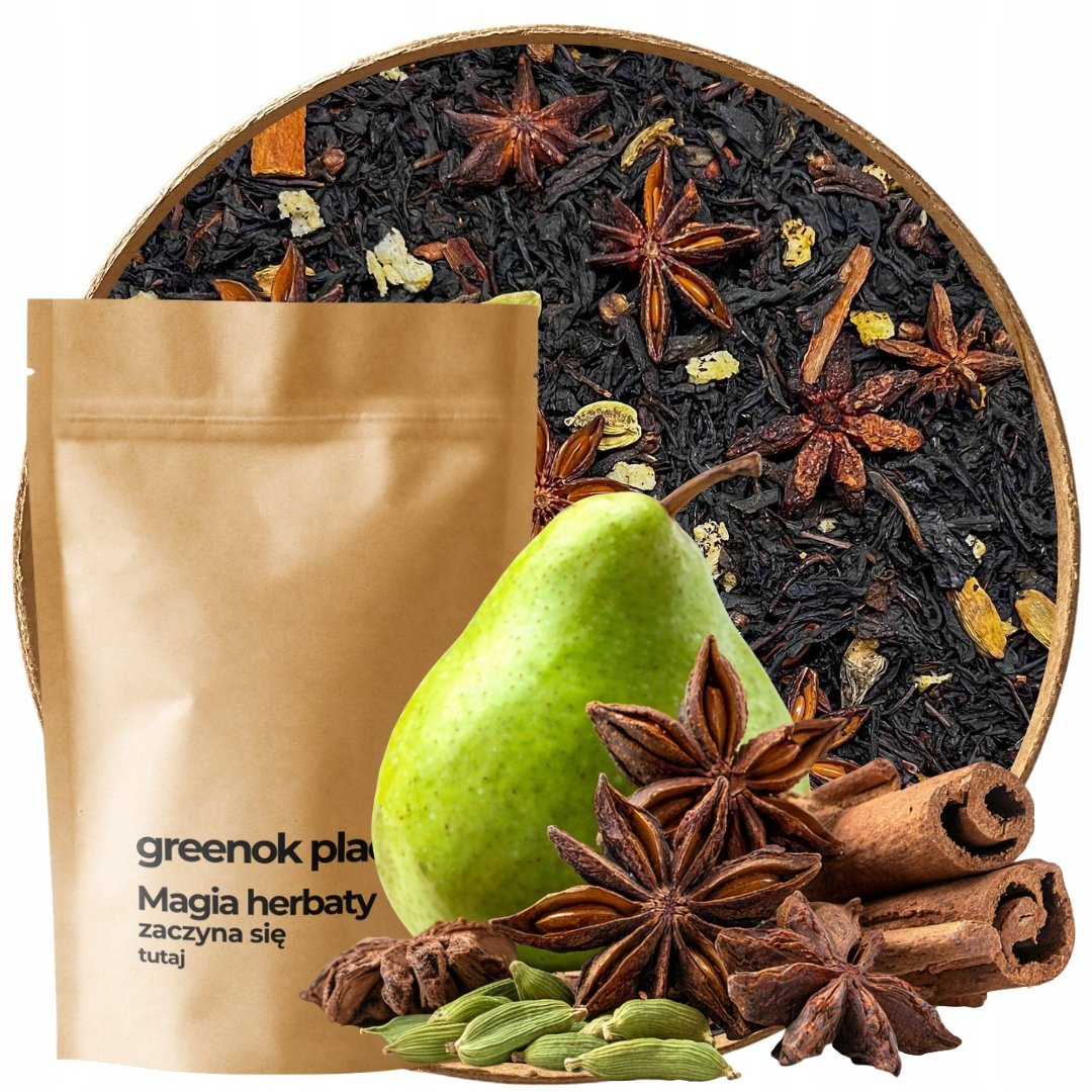Herbata czarna Korzenna Gruszka 1000g liściasta anyż cynamon rozgrzewająca