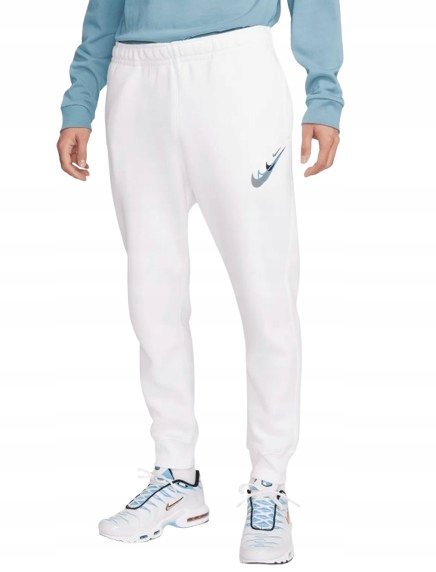 Nike Białe Spodnie Dresowe z Elastycznym Mankietem Bawełna XS Kwa