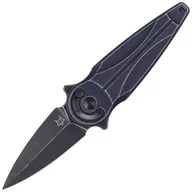 Noże - Nóż składany FOX Saturn Black Aluminium, Black Stone Washed N690Co by Denis Simonutti (FX-551 ALB) - miniaturka - grafika 1
