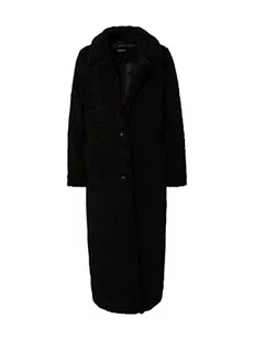 ONLY Damski płaszcz Onlbritt Teddy X-Long OTW, czarny, XL - Płaszcze damskie - miniaturka - grafika 1