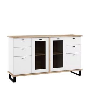 Komoda 2D4SW CRO-08 Cross MebloCross Czarny Mat / Biały Mat - Komody - miniaturka - grafika 1