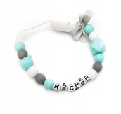 Akcesoria do smoczków - Silikonowa zawieszka do smoczka z imieniem KACPER - miniaturka - grafika 1