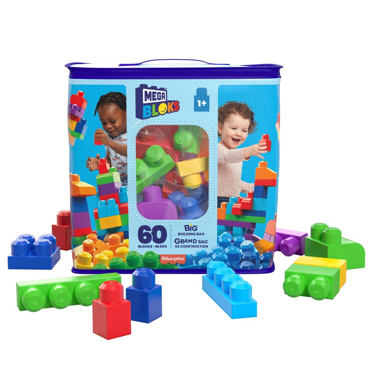 Mega Bloks Klocki 60 elementów torba niebieska