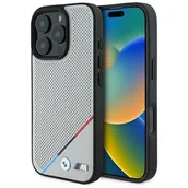 Etui i futerały do telefonów - BMW BMHMP16L23PUPDG iPhone 16 Pro 6.3" szary/grey hardcase M Perforated Tricolor Line MagSafe - miniaturka - grafika 1
