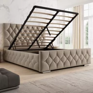 Łóżka - Łóżko z pojemnikiem 4319G | 180x200 | Welur | Beż #6 - miniaturka - grafika 1