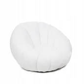 Fotele - Fotel Douill Obrotowy ecru w tkaninie Teddy 94x88x62 cm Homla - miniaturka - grafika 1