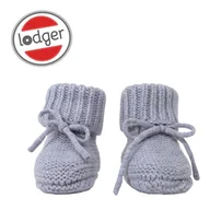 Buty dla dziewczynek - Lodger, Buciki Niechodki Z Wełny Merino 100%, Szare, Drizzle, 0-6 M - miniaturka - grafika 1