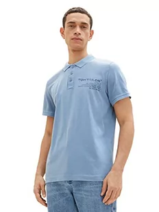 TOM TAILOR Męska koszulka polo 1035641, szara, niebieska (Mid Blue), M, 12364 - Greyish Mid Blue, M - Koszulki męskie - miniaturka - grafika 1