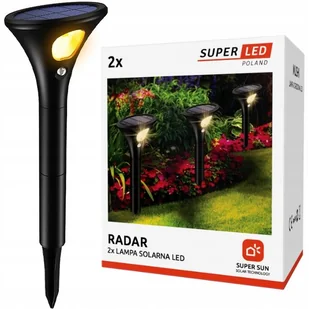 Zestaw 2x Lampa solarna LED wbijana ogrodowa PREMIUM ciepła SuperLED - Lampy ogrodowe - miniaturka - grafika 1