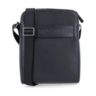 Emporio Armani Skórzana reporterka - Torby męskie - miniaturka - grafika 1